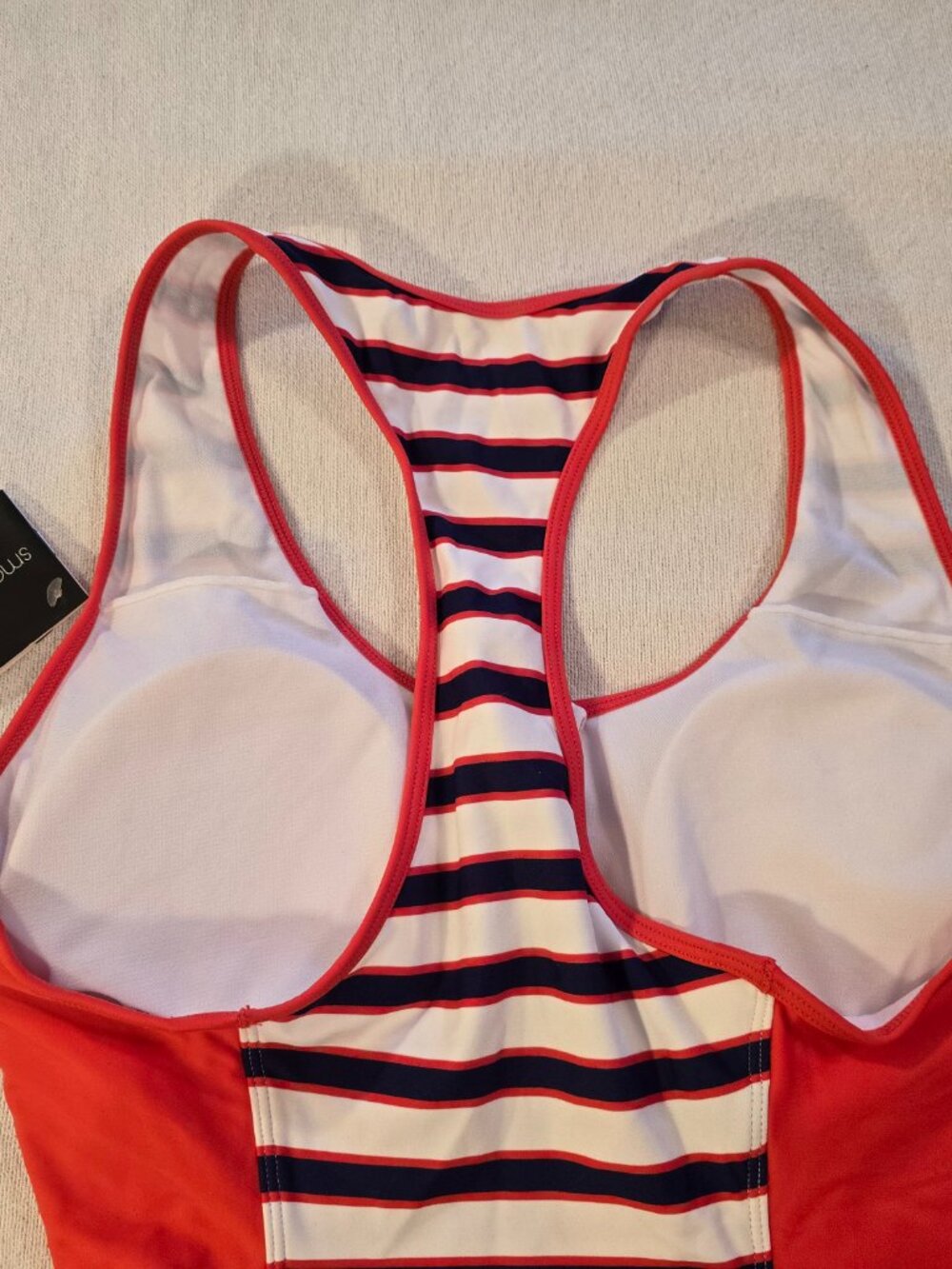 Smart And Sexy One Piece Swimsuit Striped Front Zip Athletic NWT Size Large - Picture 13 of 16